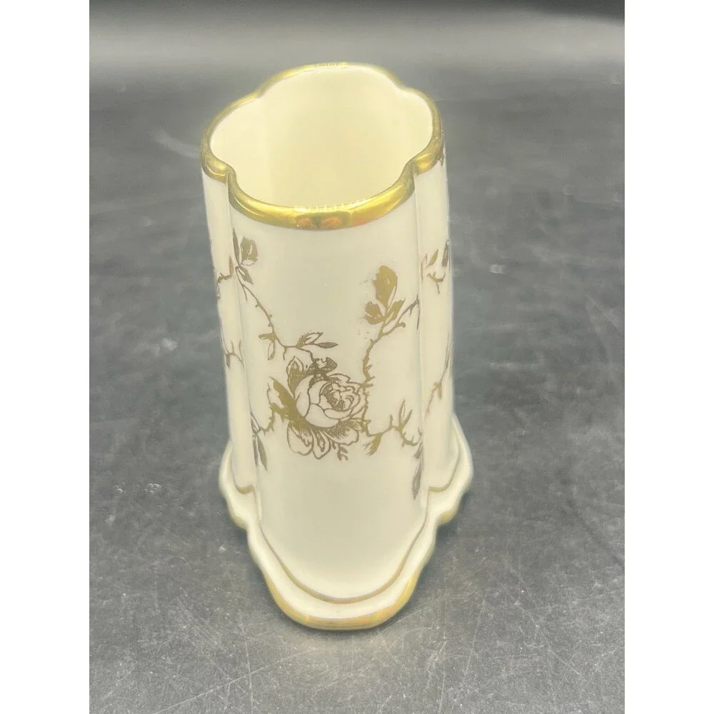 VTG Lindner Bavaria Gold Rose Floral Scroll Toothpick Cigarette Holder 2.25”
